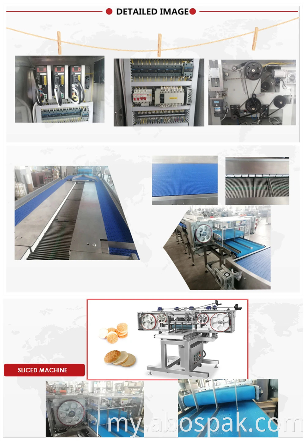 Bostar Automatic Burger Buns/Rolls/Hotdog/Bread Slicer ဖြင့် အလျားလိုက် ထုပ်ပိုးခြင်း ထုပ်ပိုးခြင်းစက်